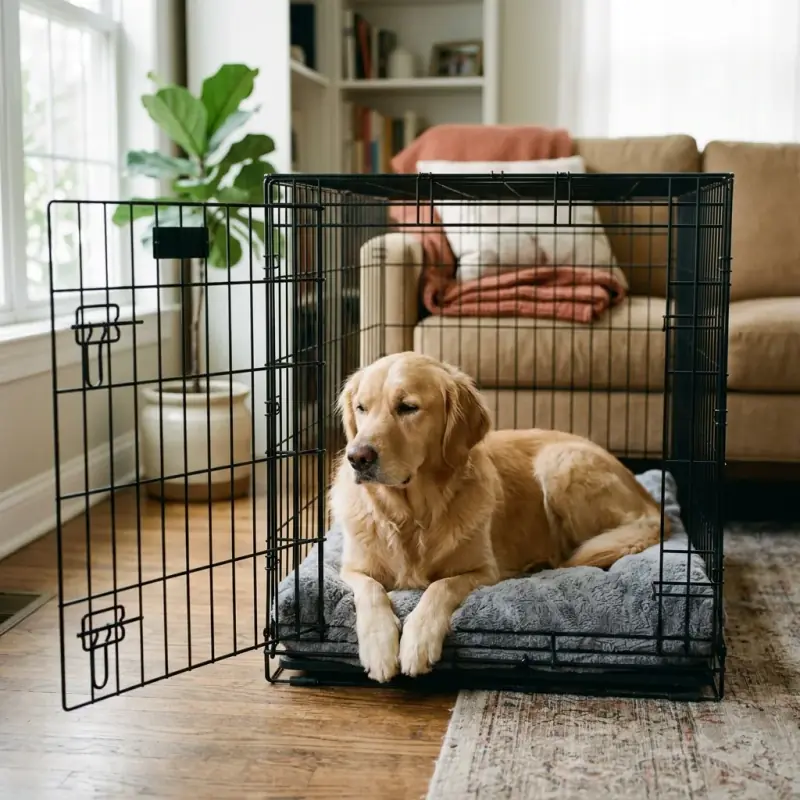 The Best Crate for a Golden Retriever (Size, Safety, and the One Nobody Sells You)