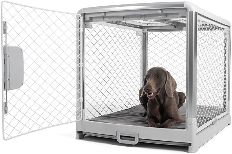 Diggs Revol Large collapsible dog crate with wheels and ceiling hatch