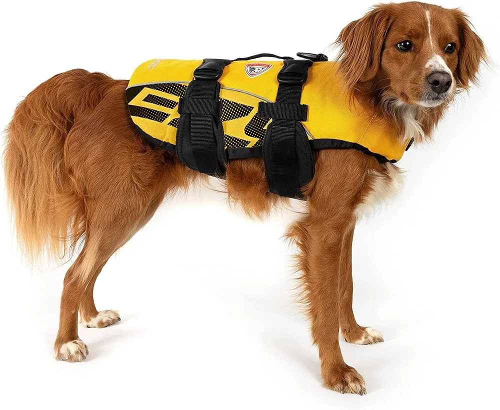 EzyDog DFD dog life jacket with extra flotation foam and grab handle