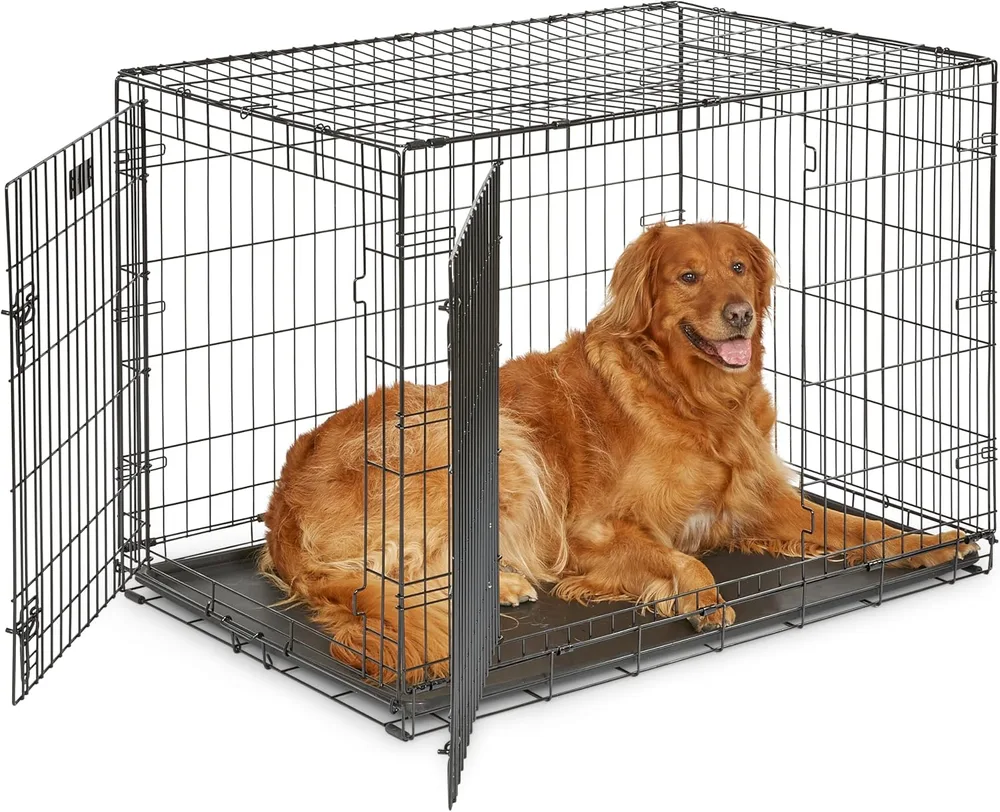 MidWest iCrate 42-inch double door folding wire dog crate with divider panel